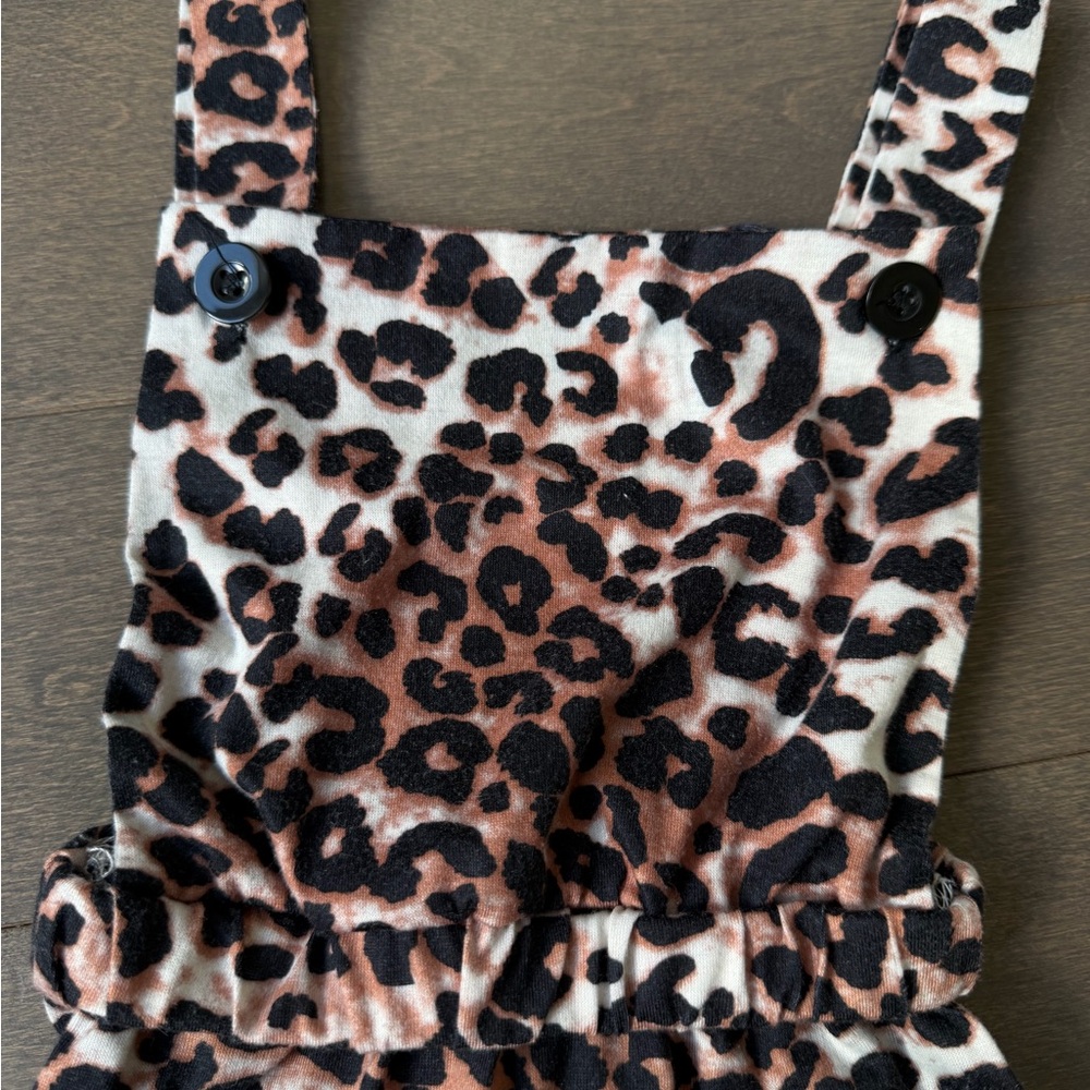 Leopard Print Flared Overalls - Picture 4 of 11